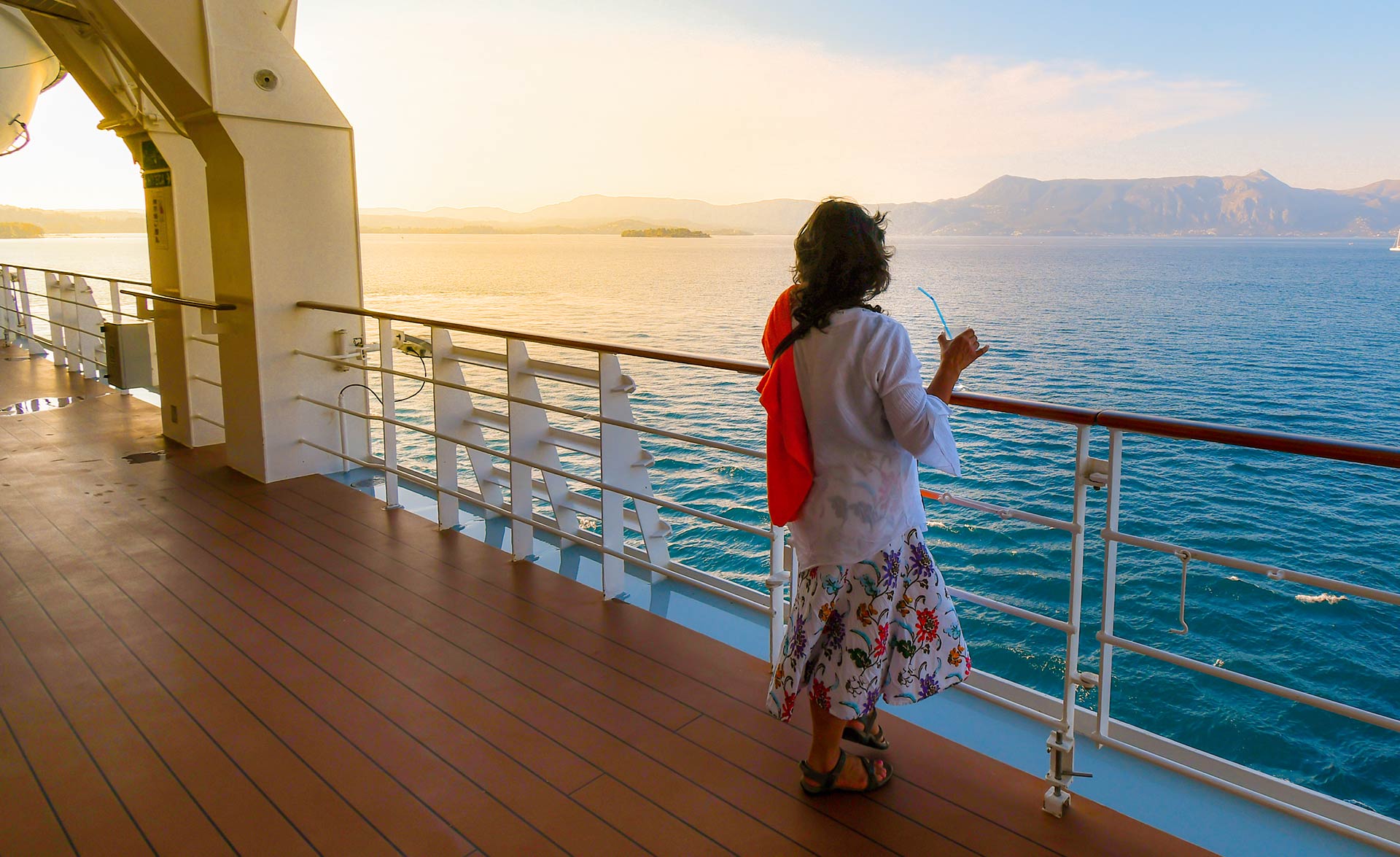 A woman on deck